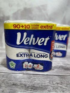Паперові рушники Velvet Extra Long двошарові 2 рулони. 228 фото